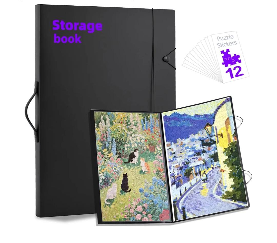 Puzzle Storage Folder Keeper Case,Portable Puzzles Organizer Accessory, Large Capacity 20x28in Puzzle Album Book Holder Portfolio,1000-Pieces for Jigsaw Enthusiasts Storage Binder Saver