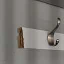 Amazon Basics Wall Mounted Modern Coat Rack for Entryway and Bedroom with Versatile Storage Hooks, Rectangular, 8-Hook, White | Rectangular, Modern