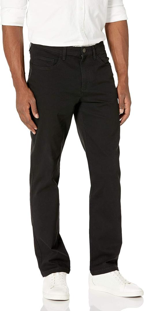 Amazon Essentials Men's Straight-Fit 5-Pocket Comfort Stretch Chino Pant (Previously Goodthreads) (32W x 36L, Black)
