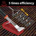 XUDAKAIXIN Grill Brush and Scraper, Safe Nylon Bristles Barbecue Outdoor Grill Brush for Cooled Grates, Extra Strong BBQ Cleaner Accessories(Red)