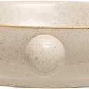 Bloomingville 9.75 Inches Stoneware Bowl with Orbs and Reactive Glaze, Cream