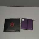 Defencase Compatible with iPhone 14 Case Wallet with RFID Blocking Card Holder for Women and Men, Fashion PU Leather Magnetic Snap Flip Zipper Strap Wallet Phone Case Fit for iPhone 14 6.1", Purple