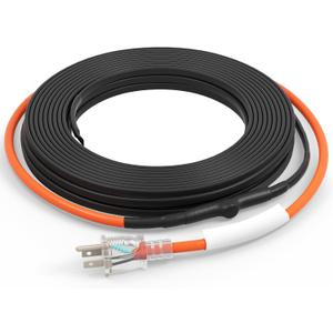 VEVOR Self-Regulating Pipe Heating Cable, 40FT 5W/FT Heat Tape for Pipes Freeze Protection, Water Pipe Heat Cable with Built-in Thermostat Protects PVC Hose, Metal and Plastic Pipe from Freezing