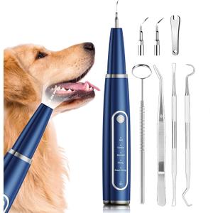 Ni-SHEN Dog Plaque Remover for Teeth,Pet Ultrasonic Tooth Cleaner,Teeth Cleaning Kit -Tartar Remover for Teeth Stains for Dogs and Cats (Blue)