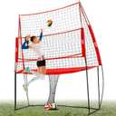 Volleyball Training Equipment Net,Height Adjustable Volleyball Practice Net Station for Serving,Spiking, Hitting,with Carryingbag Easy Assembly & Storage Great for Indoor/Outdoor
