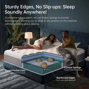 Queen Mattress 14 Inch,Medium Firm Hybrid with Memory Foam& Individually Wrapped Pocket Coils for Support,CertiPUR-US Certified