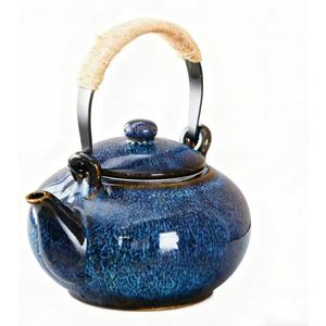 Japanese Teapot with Infuser Ceramic Tea Pot with Removable Stainless Steel Fliter for Loose Tea 25 OZ/750ml Teapots for Tea Coffee Milk Herbal tea for Office Home Men Women as Gift Blue