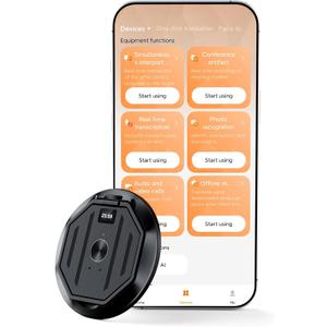 AI Voice Recorder, Transcribe & Summarise with AI Technology 64GB Memory Device Magnetic Phone Stand Offline/Online Translation Support 127 Languages for Lectures, Meetings, Calls, Travel