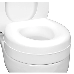 HealthSmart Raised Toilet Seat Riser That Fits Most Standard (Round) Toilet Bowls for Enhanced Comfort and Elevation with Slip Resistant Pads