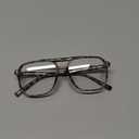 FEISEDY Blue Light Blocking Glasses Fake Nerd Clear Square Computer Lightweight Pilot Glasses Frame Oversized B2866 (Pink Leopard Frame)