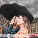 49 Inch Inverted Reverse Upside Down Umbrella, Extra Large Double Canopy Vented Windproof Waterproof Stick Golf Umbrellas with C-shape Handle