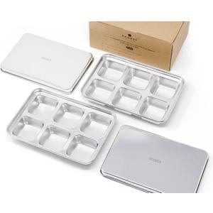 Stainless Steel Ice Cube Trays, 2 Pack with 12 Ice Cube Slots - Easy Release, Plastic-Free, Zero Waste (Large Size Cubes)