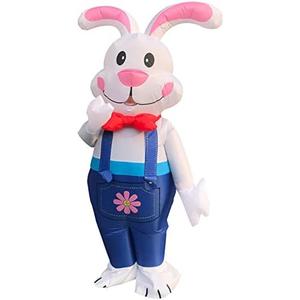 Arokibui Inflatable Easter Bunny Costume Adult Blow up Rabbit Costume Rabbit Mascot Suit Fancy Dress Unisex