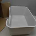 Large Cat Litter Box with High Sides for Indoor Cats,XL Low Entry Open Top Cat Litter Pan for Kittens,Big or Senior Cats,High Wall Easy Cleaning Anti-Splashing Multi-cat Litter Tray (Grey)