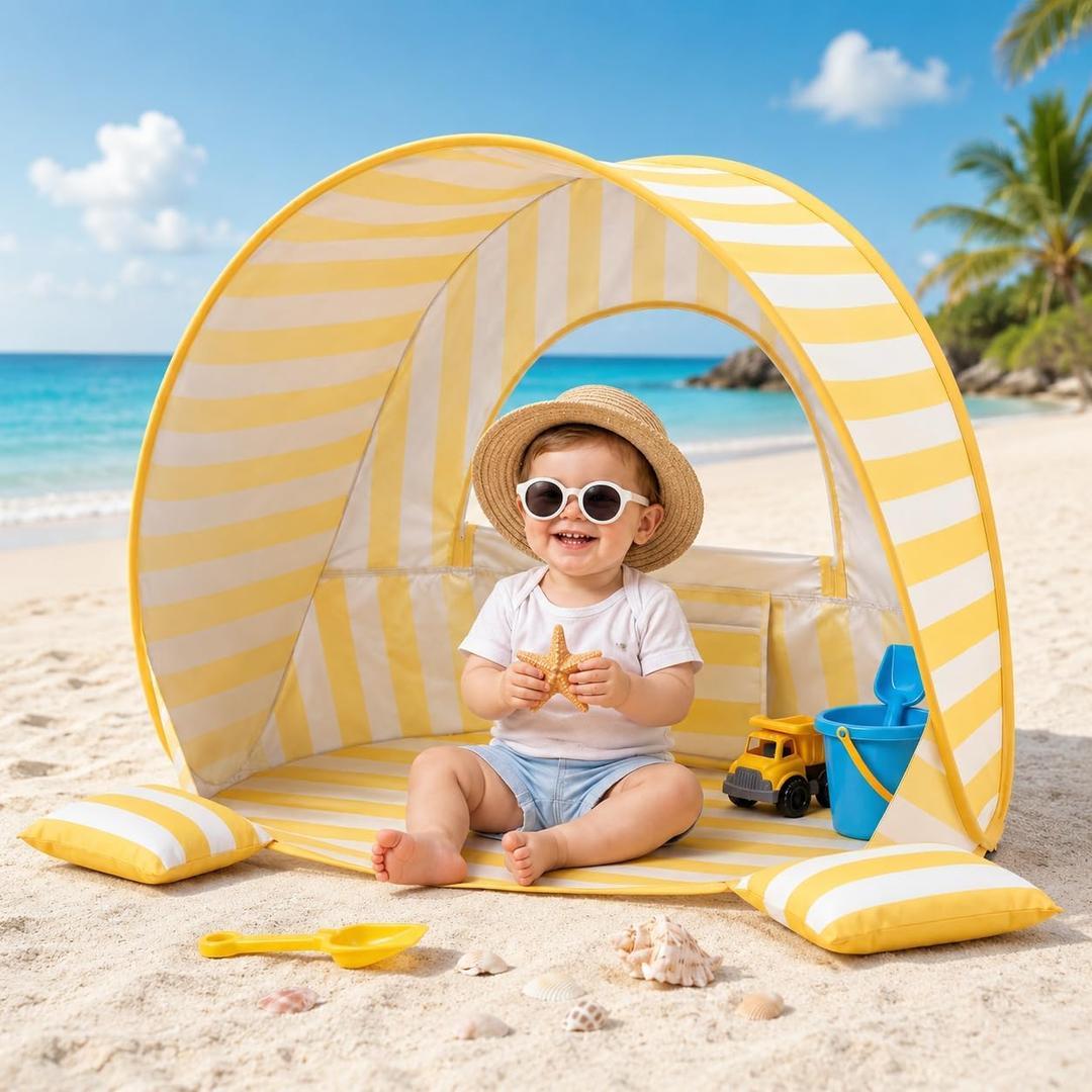 Baby Beach Tent, UPF 50+ Sun Shelter, Pop Up Beach Canopy, 35" x 26" x 26"