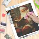 XUNLURY Vintage Moody Christmas Diamond Art Kits 4 Pcs, Dark Academia Santa Books Fireplace Xmas Bell Diamond Painting Kits for Adults Beginners, Full Drill Diamonds Dots for Home Decor, 9.8x11.8 Inch