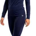 MERINNOVATION Merino Wool Base Layer Set for Women 100% Merino Wool Thermal Underwear Sets Lite Midweight Top, Bottom, Medium Navy