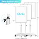 Whiteboard on Wheels 36 x 24 inches - Standing Magnetic Dry Erase Board, Mobile White Board Easel with Flipchart Hooks Portable Rolling Easel for Classroom Office Home (Silver)