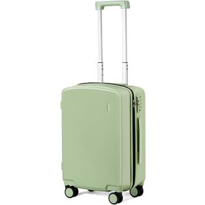 Hanke 20 Inch Hard Shell Suitcases with Spinner Wheels, Lightweight Carry On Luggage 22x14x9 Airline Approved Built-in TSA Lock, Durable Suitcase Rolling Luggage Carry-On Bag(Bamboo Green)