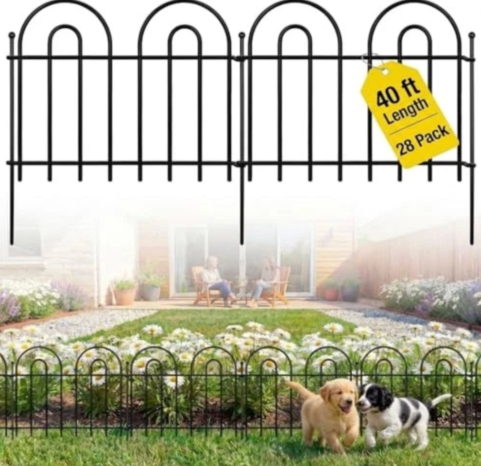 28 Pack Decorative Garden Fence Panels - 40ft x 17in Animal Barrier No Dig Fence Garden Fencing Dog Fence Outdoor for Yard Anti Digging Defense Barrier Garden Edging Border Arched Decorative Fence