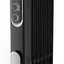 Sweetcrispy Oil Filled Radiator Heater for Indoor Use, 1500W with Adjustable Thermostat, 22.8 * 11.8 * 4.9in, Black