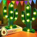 Extra Large - 2 Pack LED Cactus Light Cinco de Mayo Decorations 10 x 5.5 Inch Cactus Decor Mexican Fiesta Party Decorations Cute Night Lamp for Table Kids' Room Bedroom Living Room Gift Party Home