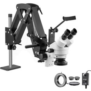 DZQ 7X-45X Jewelry Microscope with Spring Arm Stand, LED Ring Light, Long Working Distance, Stereo Microscope for Micro Inlay, Jewelers Bench Inspection Tool DZQ 7X-45X Jewelry Microscope with Spring Arm Stand, LED Ring Light, Long Working Distance, Stereo Microscope for Micro Inlay, Jewelers Bench Inspection Tool