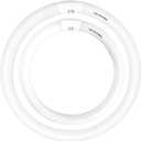 FC16T9/CW 40 Watt and FC12T9/CW 32W Set Cool White, 16'' T9 40 Watt Circline Light Bulbs, 12 inch 32W Circular Fluorescent Tube, Round Fluorescent Bulb CRI 82, 4100K, 5300 Lumen G10q