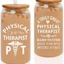 Physical Therapist Gift for Women, Gift for Physical Therapy Month, Thank You, Christmas Gifts for Physicals Therapists Assistant, 16oz Cup With Lid & Straw