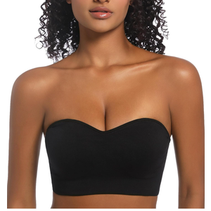 PRETTYWELL Strapless Bra for Women Comfort Non-Slip Seamless Padded Bandeau Bras Wireless Tube Top Bra with Multi-Way Straps , Size XXL