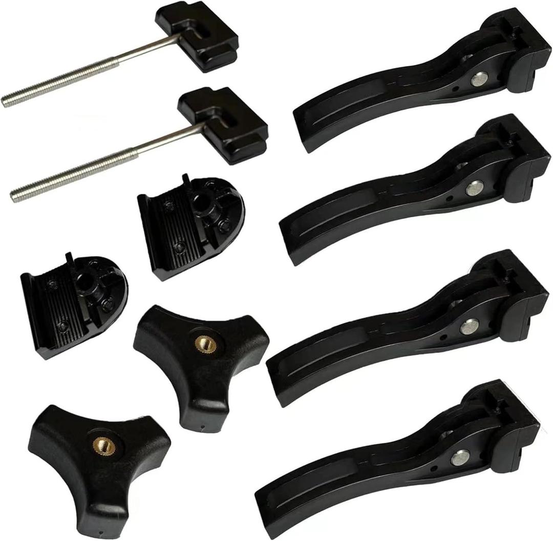 Kikito Universal Replacement Parts for Hard Tri-Fold Tonneau Cover -6* T-Bolts, Rear Clamp, Front Clamp