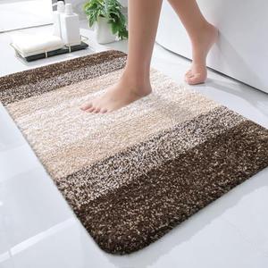 OLANLY Small Bathroom Rugs Mat 24x16, Extra Soft Absorbent Microfiber Bath Rugs, Rubber Backing, Quick Dry, Washable Bath Mats for Bathroom Floor, Tub and Shower, Home Decor Accessories, Light Brown