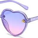Kids Heart Sunglasses Heart Shaped Sunglasses Cute Kids Eyewear for Pool Beach Outdoor Age 3-10 Years (Purple)