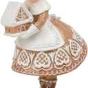 Braxio Christmas Decorations Indoor Gingerbread Decor - Resin Mrs. Santa Claus with Gingerbread House in Hand Room Decor Aesthetic 5.5 * 4.5 * 9 Inch