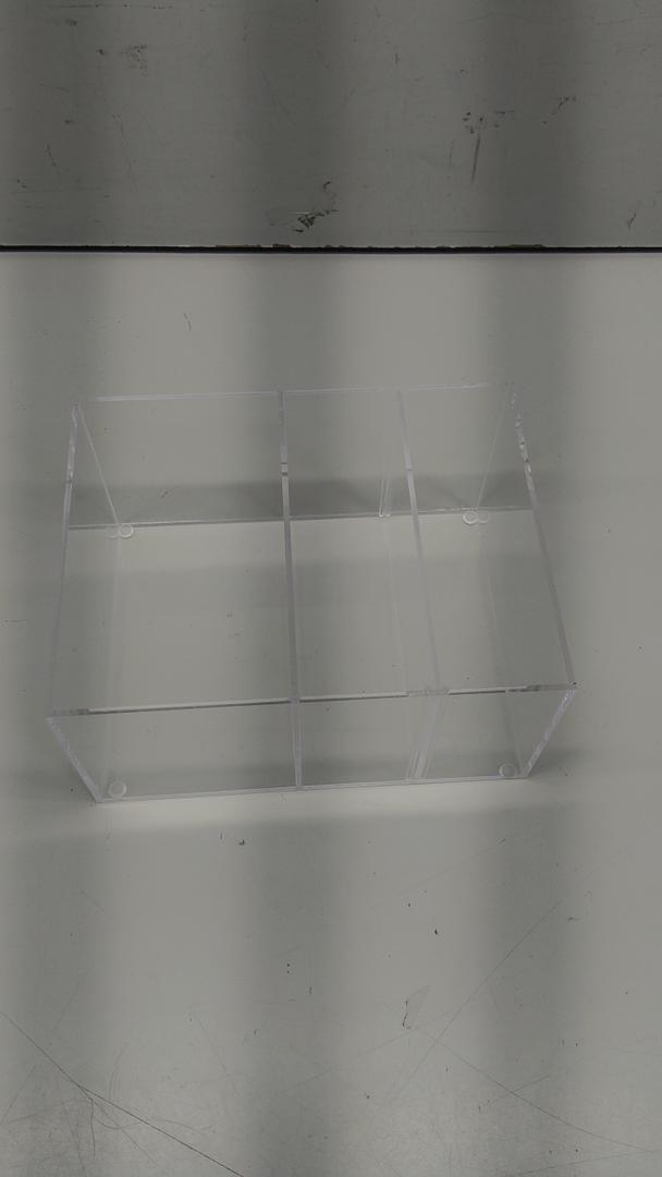 Acrylic Pen Holder 3 Compartments Clear Organizer Makeup, Size 8"L x 6"W x 4H"