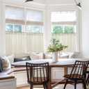 Mini Curtains for Small Windows 18 Inch Length 24w 18L Long Cafe Pinch Pleated Striped Farmhouse Curtains for Kitchen