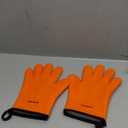 KITCHEN PERFECTION Silicone Smoker Oven Gloves -Extreme Heat Resistant BBQ Gloves -Handle Hot Food Right on Your Smoker Grill Fryer & Pit | Waterproof Oven Mitts |Superior Value Set+3 Bonuses (One Size Fits Most, Orange)