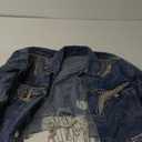 HTD Women's Cropped Jean Jacket Button Up Long Sleeve Ripped Distressed Denim Jacket Frayed Hem, Size S