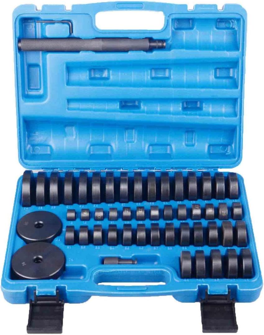 52 in 1 Custom Bushing Driver Set, Transmission Bushing Driver Removal Set Wheel Axle Bearing Race and Seal Installer Tool Kit (Blue)
