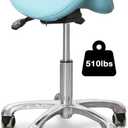Saddle Stool with Wheels,Rolling Stool,Rolling Chair Ergonomic Swivel Rolling Chair with Hydraulic Lifting Height Adjustable Rolling for Office Medical Massage Salon Drafting(Blue), 22.05"D x 9.84"W x 22.05"H