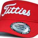 Tittiess Golf Visors Hats for Men Women,Funny Titties Golf Gifts for Adults Humor,Red 2 (Red)