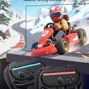 JSAUX Steering Wheels for Nintendo Switch 2 JoyCon Controller, Compatible with Mario Kart 9/8 Deluxe, Realistic Racing Experience with Comfortable Grip, Switch 2 JoyCon Controller Accessories2X Black