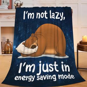 SweetFox Cute Bear Blanket Funny Bear Decor Animal Throw Blanket Gifts for Girls Boys Super Warm Soft Plush Lightweight Fleece Flannel Winter Couch Bedding Blankets for Kids Baby Adults Women 50"X40"