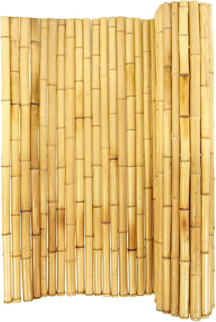 Backyard X-Scapes Natural Bamboo Fencing Decorative Rolled Fence Panel 1 in D x 6 ft H x 8 ft L