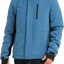 Men's Heated Jacket Windproof Winter Outdoor Soft Shell with Detachable Hood Electric Heated Coat
