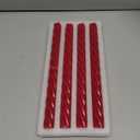 10 Inch Burgundy Red Spiral Taper Candles, 4 Pack Unscented Dripless Long Burning Time Glossy Candlesticks for Dinner Party, Wedding Shower and Home Decoration (Burgundy)