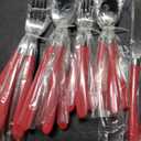 HOFTEN 20 Piece Stainless Steel Color Handle Flatware Red Silverware Set