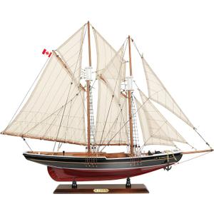 SAILINGSTORY Wooden Sailboat Model Ship Bluenose 1/60 Scale Replica Schooner Sailboat Decor Large