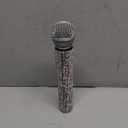 Sanwuta Fake Microphone Prop Sparkly Bling Rhinestones Plastic Play Microphone Pretend Glitter Bedazzled Mic for Cosplay Party Costume(AB Color)