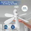 OOWOLF Ceiling Fan with Light and Remote, Low Profile Flush Mount Bladeless Ceiling Fan, 3 Color 3000-5000K, Dimmable LED Light, 3 Wind Speeds, Timer & Memory Function, Quiet Small Ceiling Fan 20.5"